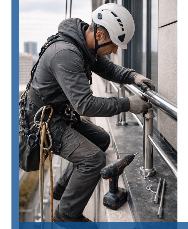 Монтаж ограждений на высоте в Георгиевске для зданий и конструкций