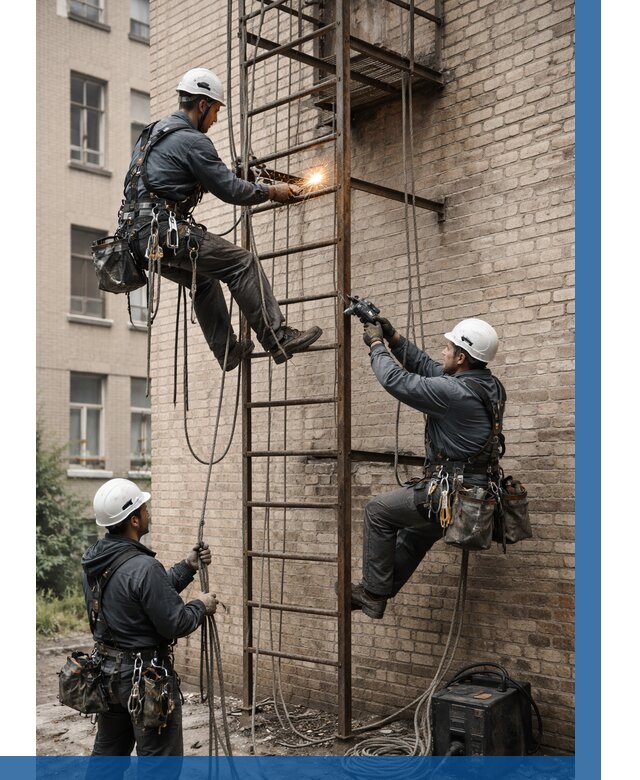 Ремонт пожарной лестницы в Георгиевске от 7730 р. | ВЫСОТНИК-Грг