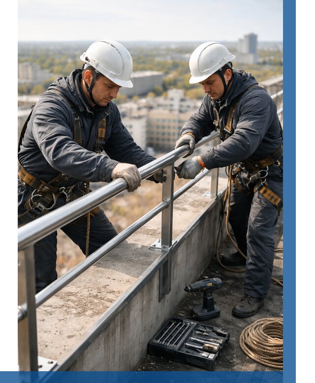 Монтаж перил на высоте в Георгиевске от 2577 р. | ВЫСОТНИК-Грг