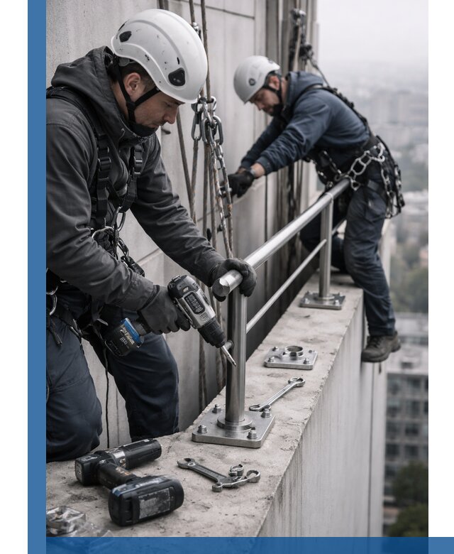 Монтаж перил на высоте в Георгиевске для жилых и промобъектов