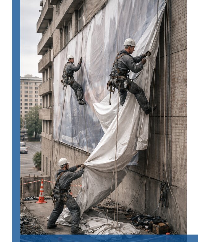 Демонтаж баннеров с фасада в Георгиевске оперативно и безопасно
