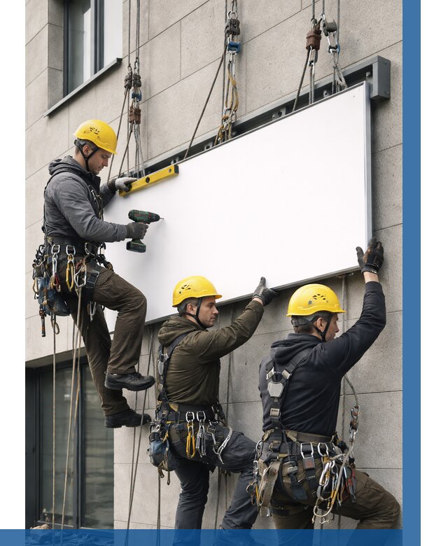 Монтаж рекламной вывески в Георгиевске от 8246 р. | ВЫСОТНИК-Грг