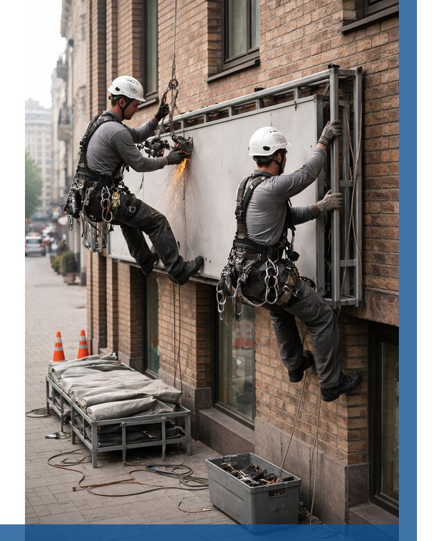 Демонтаж рекламной вывески в Георгиевске от 6700 р. | ВЫСОТНИК-Грг