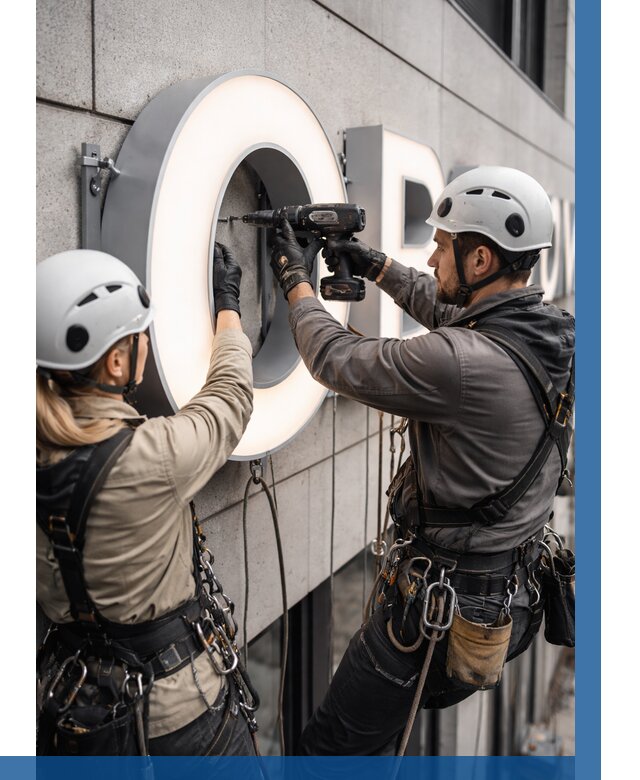 Монтаж световых букв в Георгиевске от 3092 р. под ключ ВЫСОТНИК-Грг