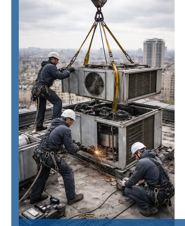 Демонтаж крышной установки в Георгиевске любой сложности