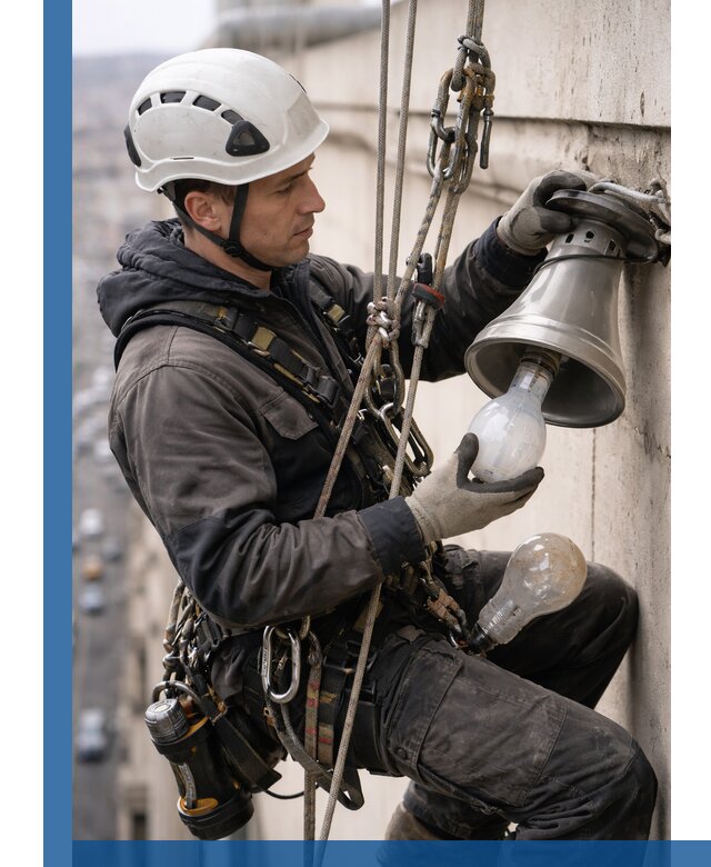 Замена ламп на высоте в Георгиевске профессионально и быстро