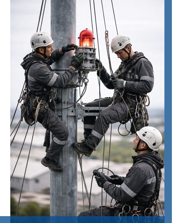 Монтаж заградительных огней в Георгиевске от 8761 р. | ВЫСОТНИК-Грг