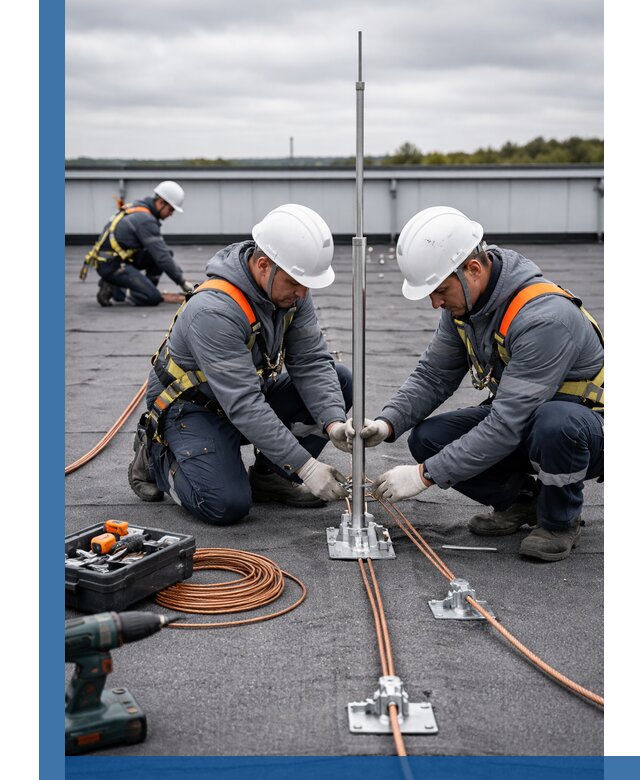 Монтаж молниезащиты на кровле в Георгиевске под ключ с гарантией