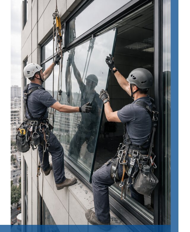 Замена стеклопакетов на высоте в Георгиевске от 5669 р. | ВЫСОТНИК-Грг