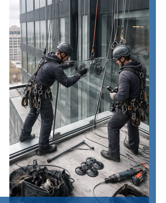 Монтаж стеклянных ограждений в Георгиевске от 2577 р. | ВЫСОТНИК-Грг