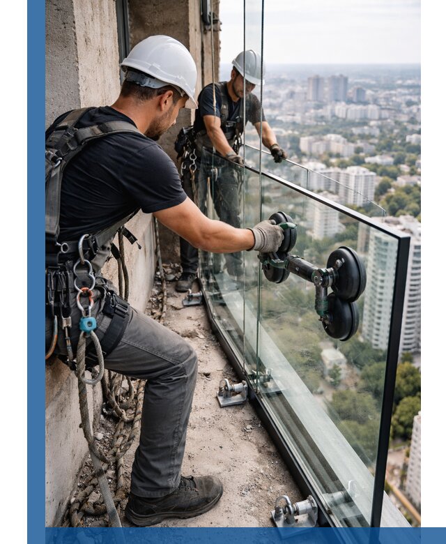 Монтаж стеклянных ограждений под ключ с гарантией в Георгиевске
