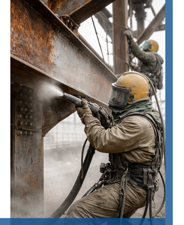 Пескоструйная очистка металлоконструкций в Георгиевске по 618 р.  ВЫСОТНИК-Грг