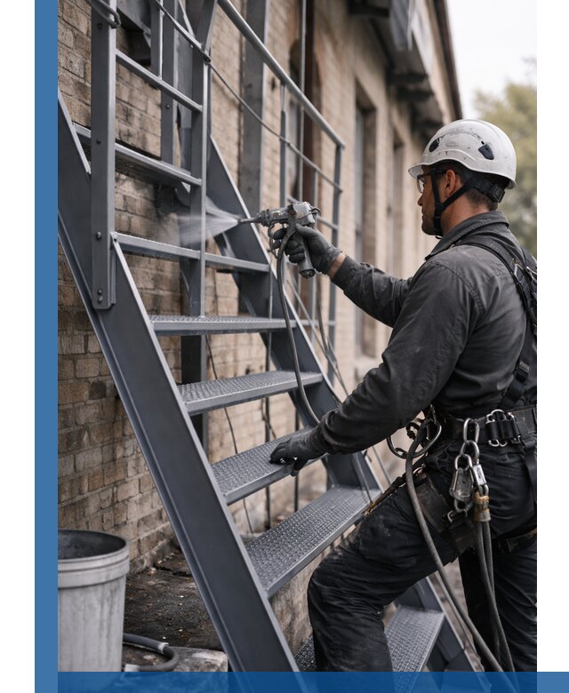 Покраска и антикоррозионная защита пожарных лестниц в Георгиевске