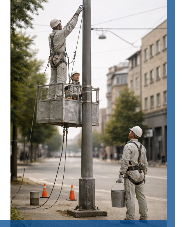Покраска опор освещения в Георгиевске от 5154 р. | ВЫСОТНИК-Грг