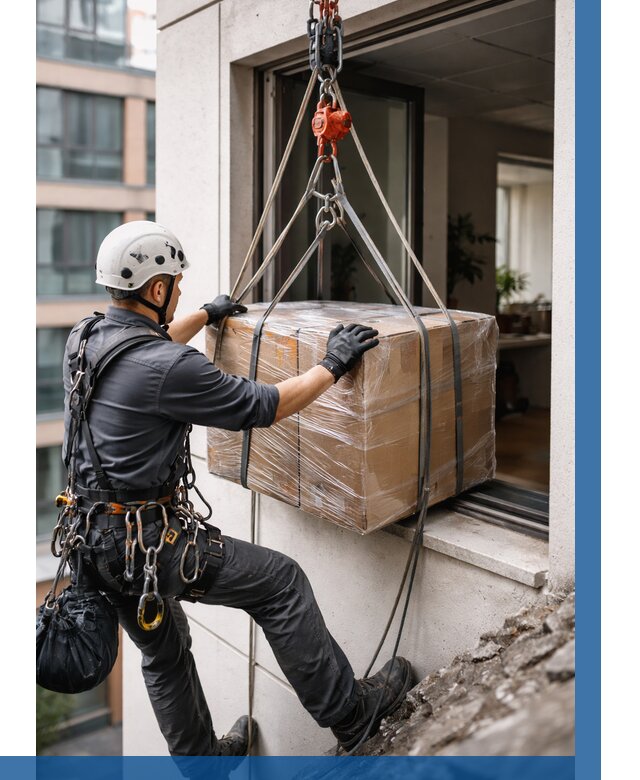 Подъем груза через окно в Георгиевске от 4638 р. | ВЫСОТНИК-Грг