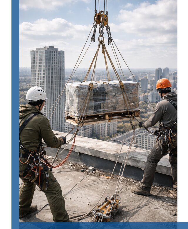 Подъем и монтаж крупногабаритных грузов на крышу в Георгиевске