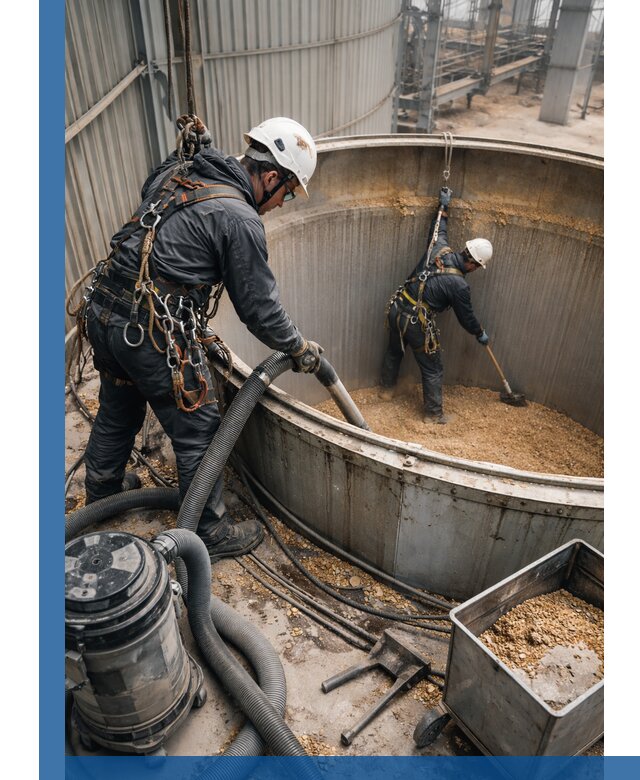 Профессиональная чистка зерновых бункеров в Георгиевске с выездом