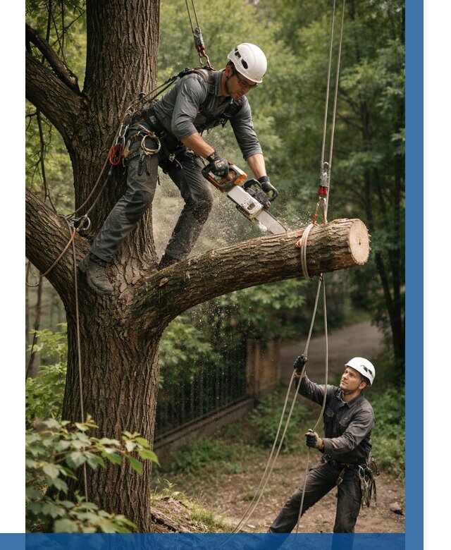 Спил деревьев альпинистами в Георгиевске от 8246 р. | ВЫСОТНИК-Грг