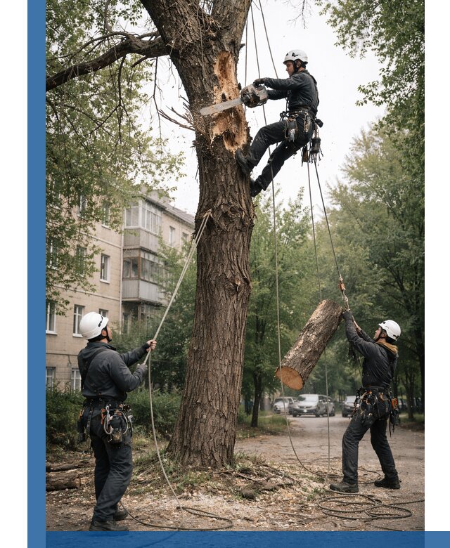 Срочное удаление аварийных деревьев в Георгиевске с гарантией безопасности