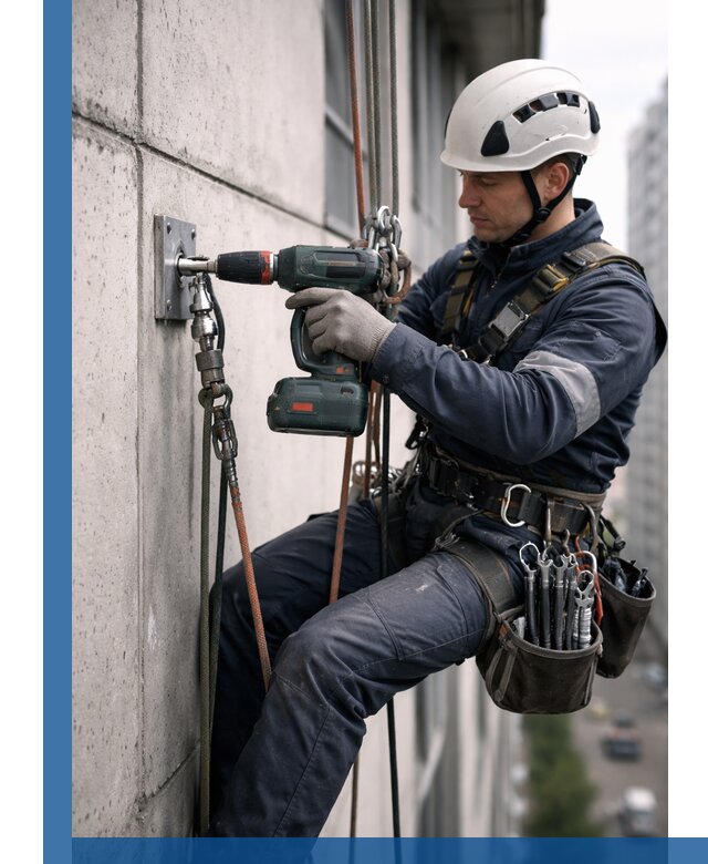 Установка анкерных точек для высотных работ в Георгиевске