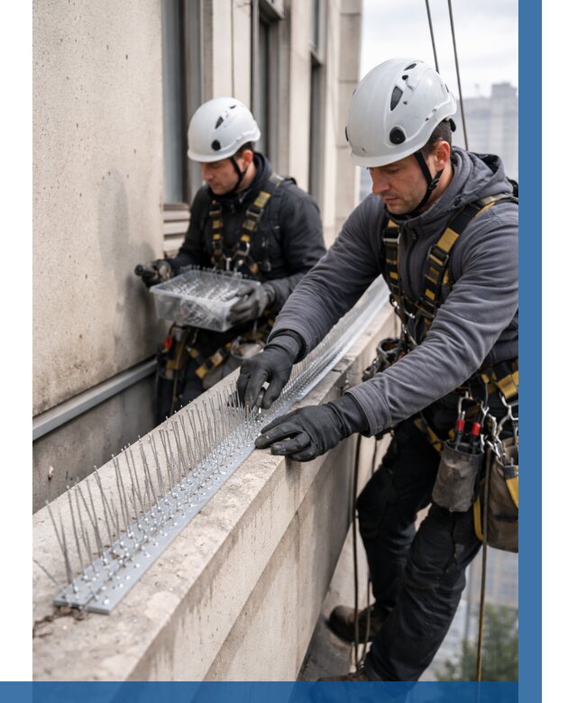 Установка шипов от птиц в Георгиевске от 876 р. | ВЫСОТНИК-Грг